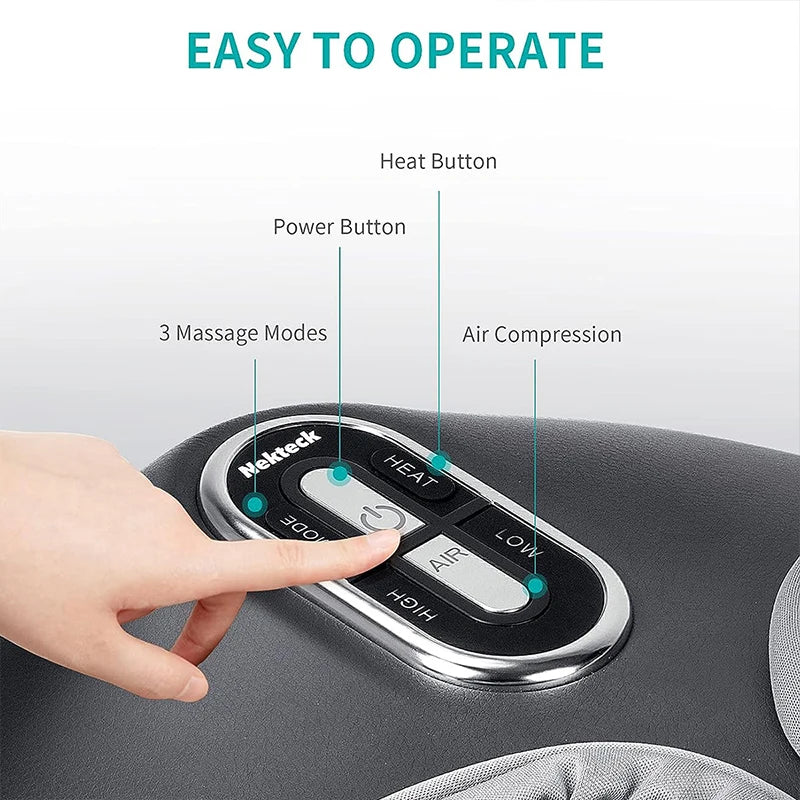 Foot Massager Heating Therapy Air Compression
Shiatsu Knead Roller Muscle Relaxation Electric Foot Massager