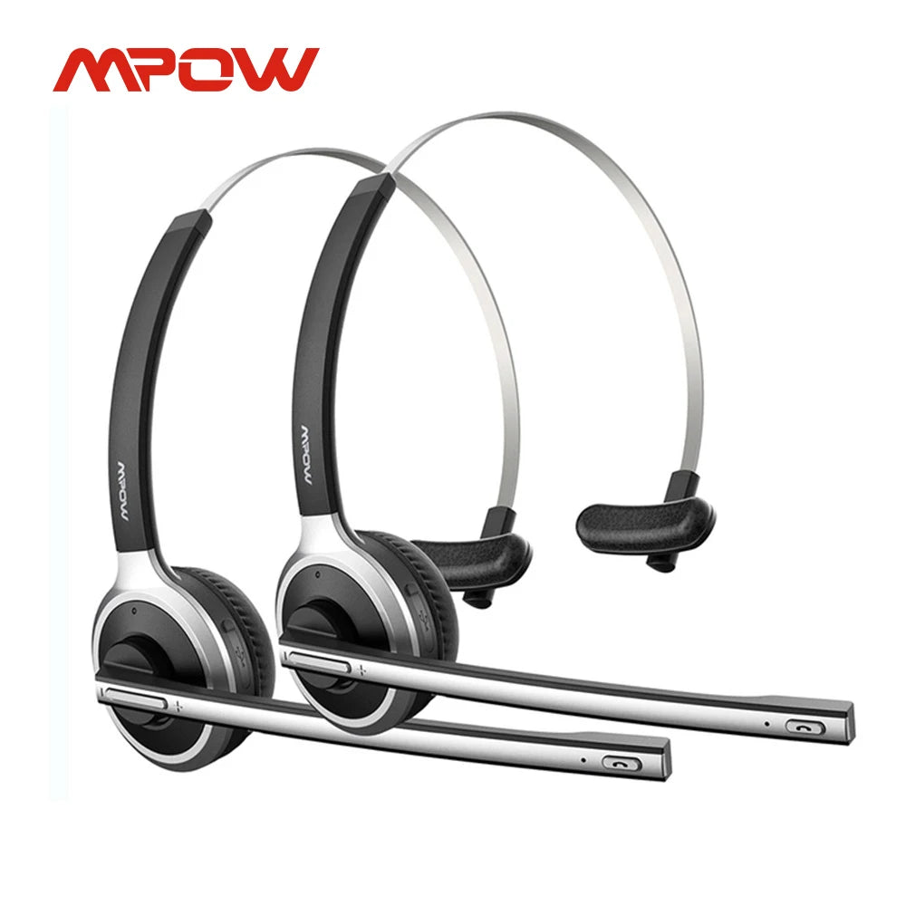 1/2 pack Mpow M5 Bluetooth V5.0 Headset Wireless Truck Driver
Headphones Hands-free Call Headset with Mic for Call Center Office