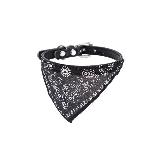 Pet Dog Neck Scarf Puppy Cat Dog Collar Bandana Collar
Scarf with Leather Collar Accessories Adjustable