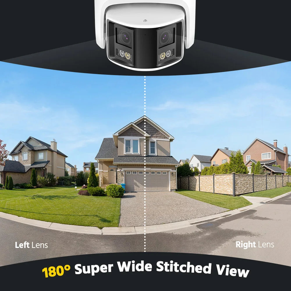 4K 180° Panoramic Protection Camera Dual Lens