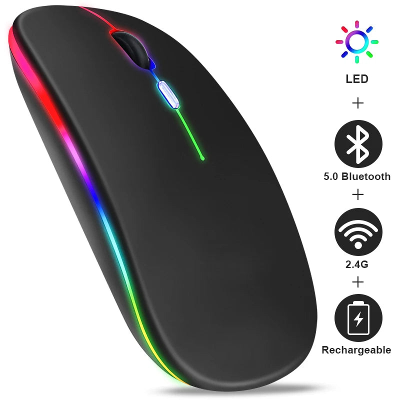 Wireless Bluetooth Mouse
Rechargeable Mice Wireless Computer Mouse
LED Backlit Ergonomic Gaming Mouse for Laptop PC 3600DPI