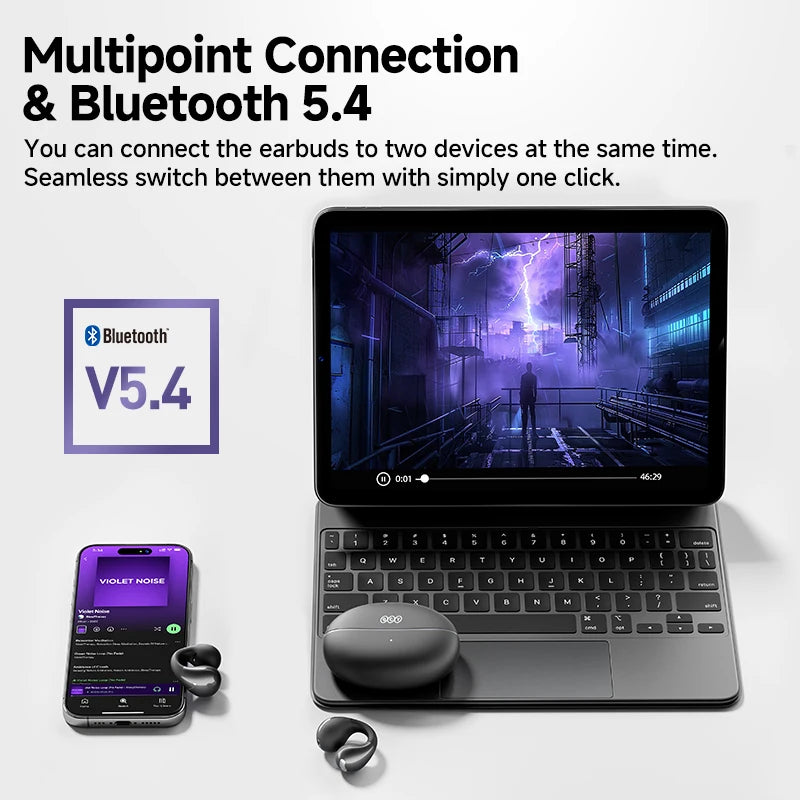 QCY Crossky C30 Wireless Earphones Bluetooth 5.4
Ear clip TWS Sports Earbuds Open Ear Earclip Dual-Connection Headphone