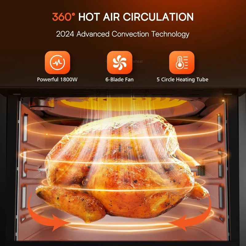 Nuwave Brio 15.5Qt 10-IN-1 Air Fryer Rotisserie Oven,
XL Family Size, Even & Crisp AirFry,Reheat,Roast,