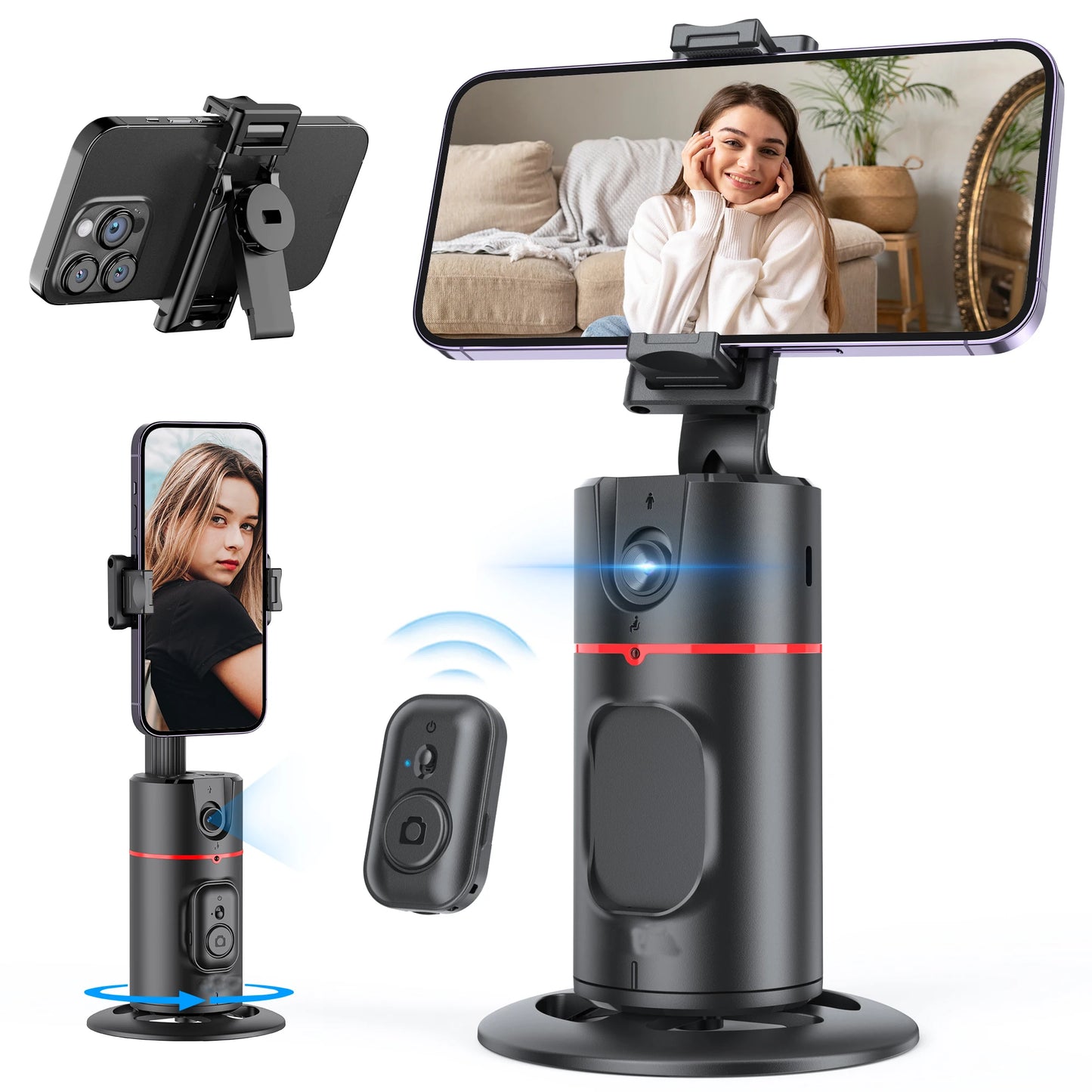 Selfieshow P02 Gimbal 360 Rotation AI Automatic Tracking Shooting Stabilizer
Detachable Phone Clip Mini Selfie Stick PhoneHolder