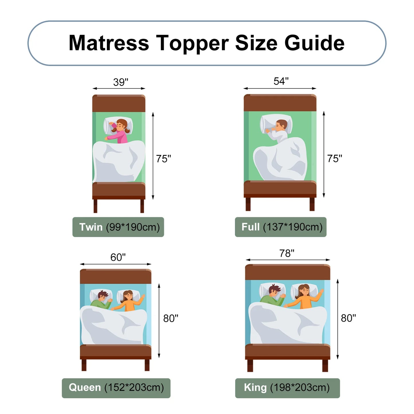 Luxurious Quilted Mattress Topper with Plush Deep Pockets - 8-21 Inch Stretch,
Breathable & Cooling Design, White with Checkered