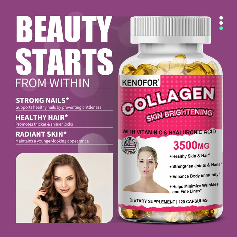 Vital Vitamins Collagen - Biotin, Hyaluronic Acid, Vitamin C
- Collagen for Women - Anti-Aging Hair, Skin, Nails Beauty Complex