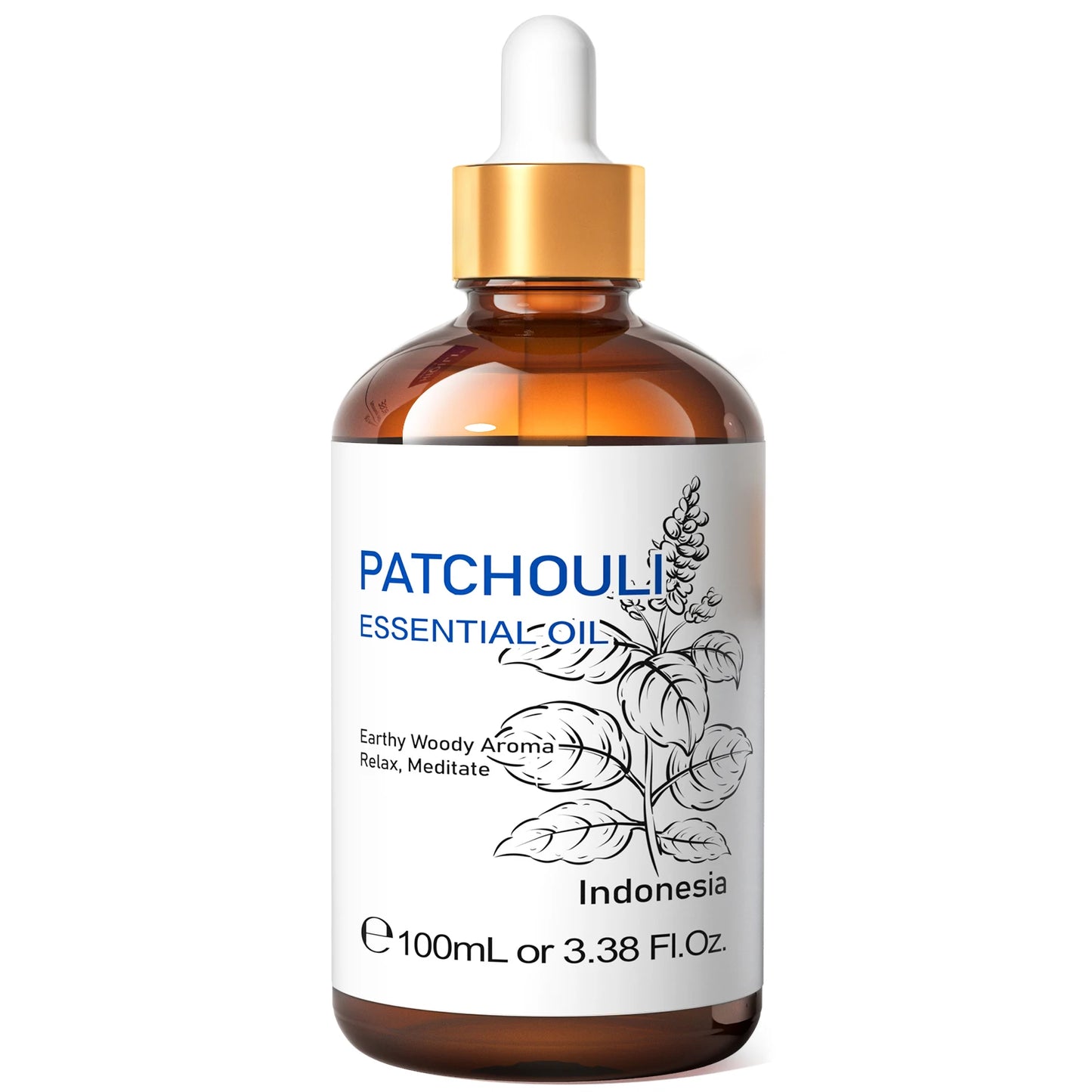 100ML Patchouli Essential Oils,100% Pure Nature for Aromatherapy, Diffuser, Humidifier, Massage, Keep happy, Candle