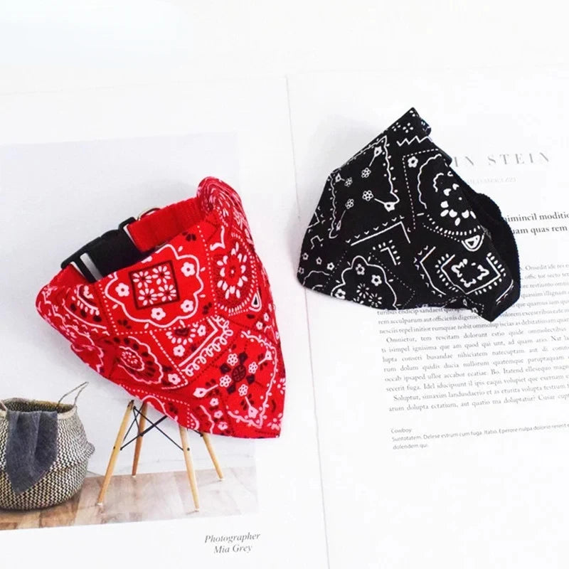 Pet Dog Neck Scarf Puppy Cat Dog Collar Bandana Collar
Scarf with Leather Collar Accessories Adjustable