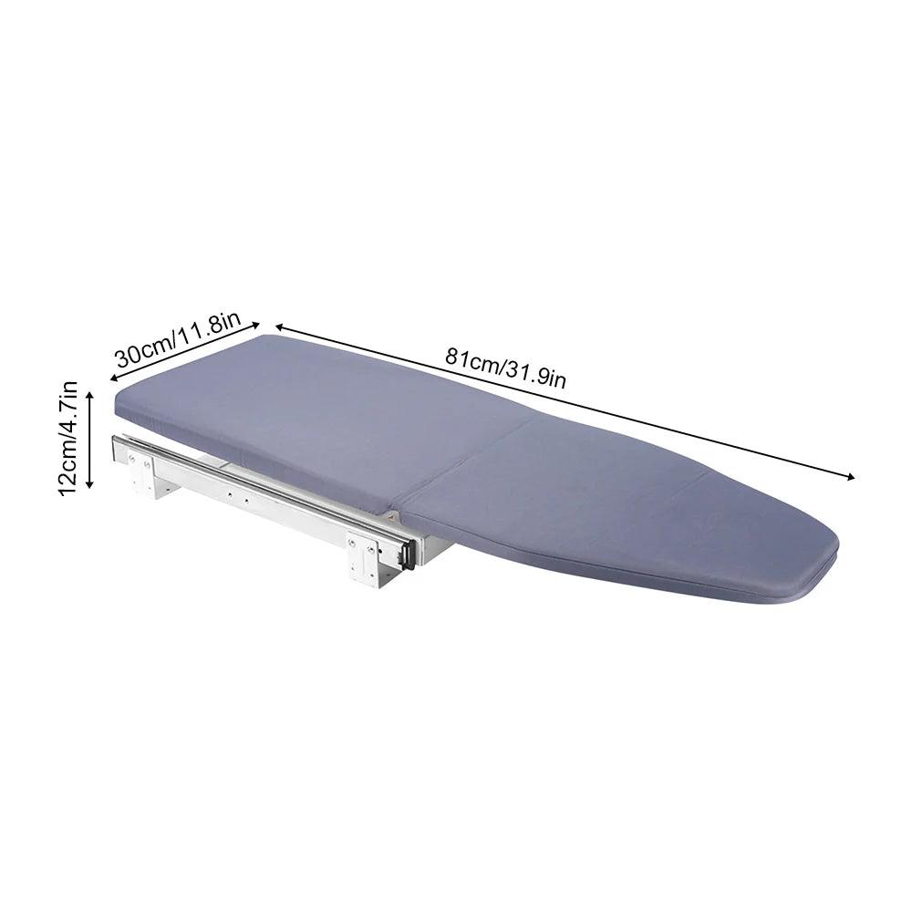 Foldable Ironing Board, Cabinet Mount,
Push-Pull Sturdy Metal Frame 80x29.5cm / 31.5x11.6in (Gray)