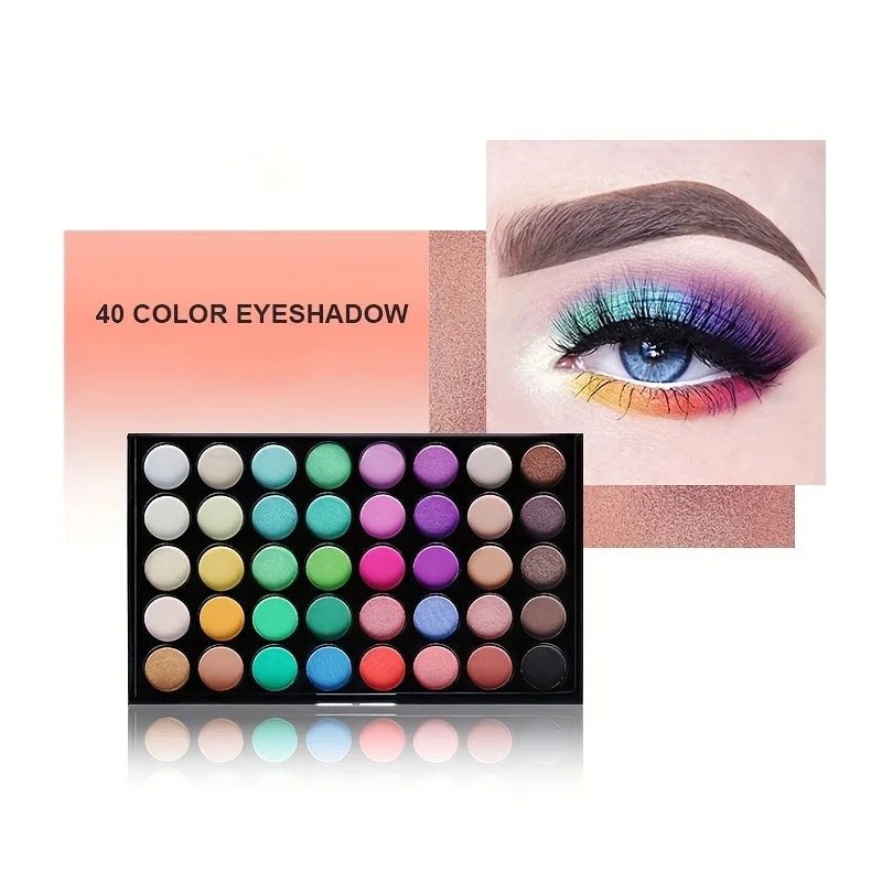40 Colors Ultimate Eyeshadow Palette Matte & Shimmer F
inishes Earth Tones Long-Lasting Smudge Proof Makeup Kit Korea Cosmetics