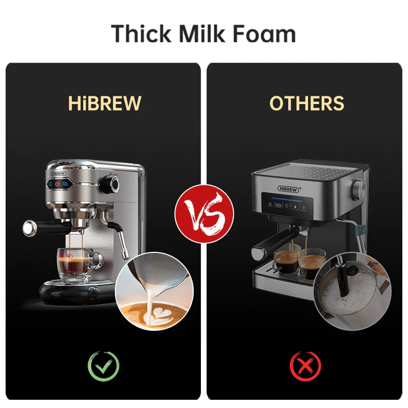 HiBREW Coffee Maker Cafetera 20 Bar Inox Semi Automatic Super Slim
ESE POD & Powder Espresso Machine Hot Water H11