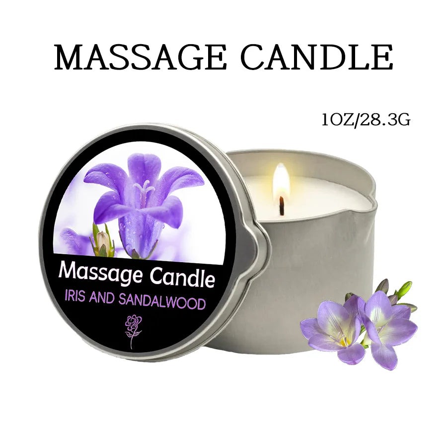 Massage Candle -Essential Oil- Six different scents , 1oz/2oz Melts into Warm Massage Oil -
Sensual Massage Candle, Pour Spout
