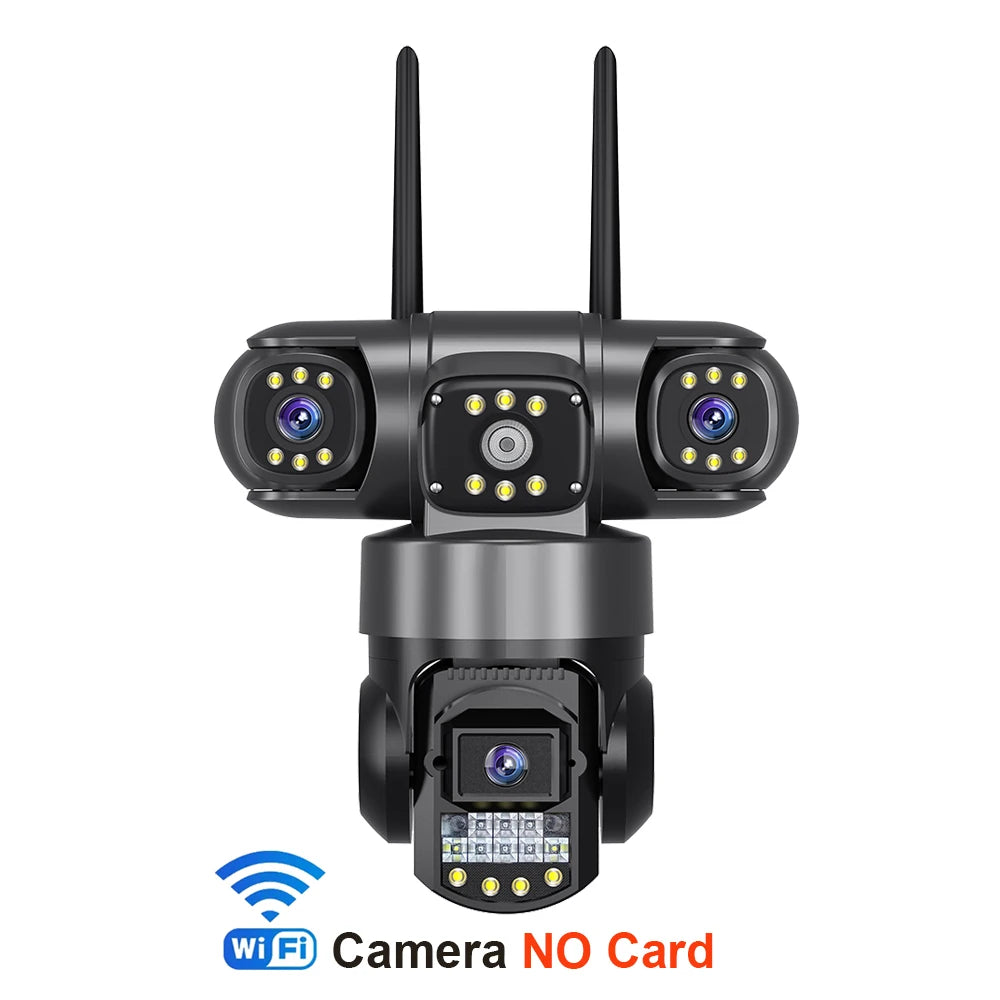WiFi IP Camera Outdoor 12MP 6K Triple Lenses Triple Screens
Security Video Monitor Night Vision Waterproof CCTV Cameras
