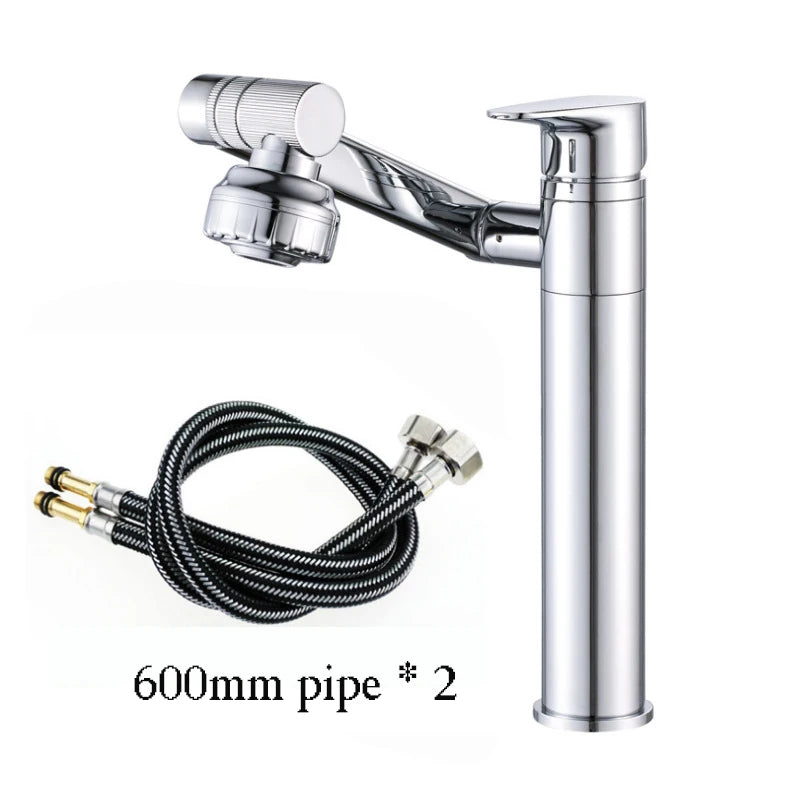 1080° Swivel Bathroom Sink Faucet Basin Faucet Mixer Deck
Mounted Splash Proof Water Tap Shower Head Aerators Tapware PIPE x 2