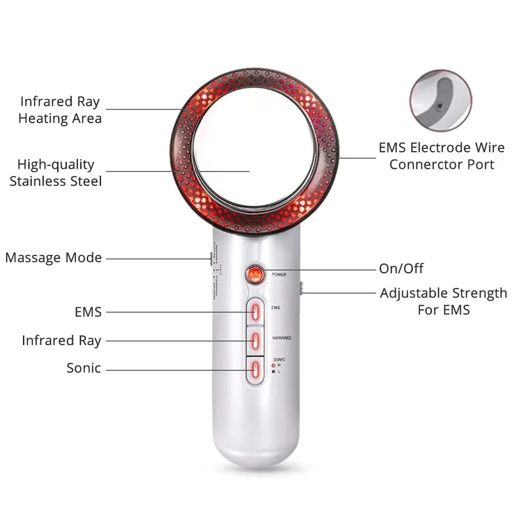 3 in 1 Cavitation Ultrasonic Machine Weight Loss
Microcurrent EMS Body Slimming Massager Fat Burner Cream Gel