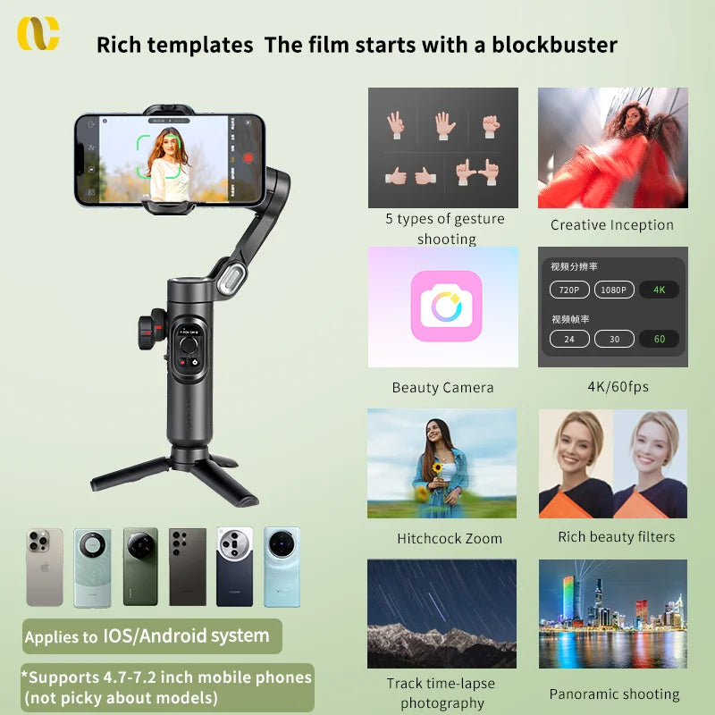 Smart XE 3-Axis Handheld Gimbal Stabilizer for Smartphone iPhone