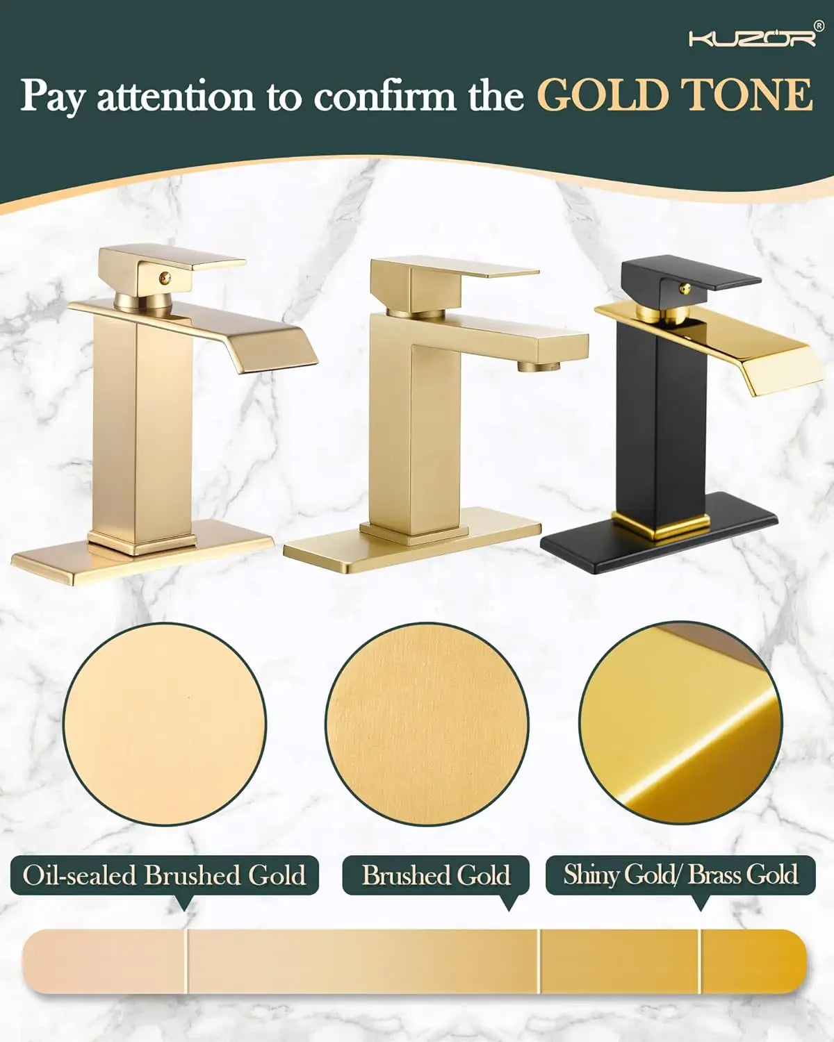 Wter Stainless Steel Bathroom Faucets 5-Minute Installation, Waterfall Single Hole
