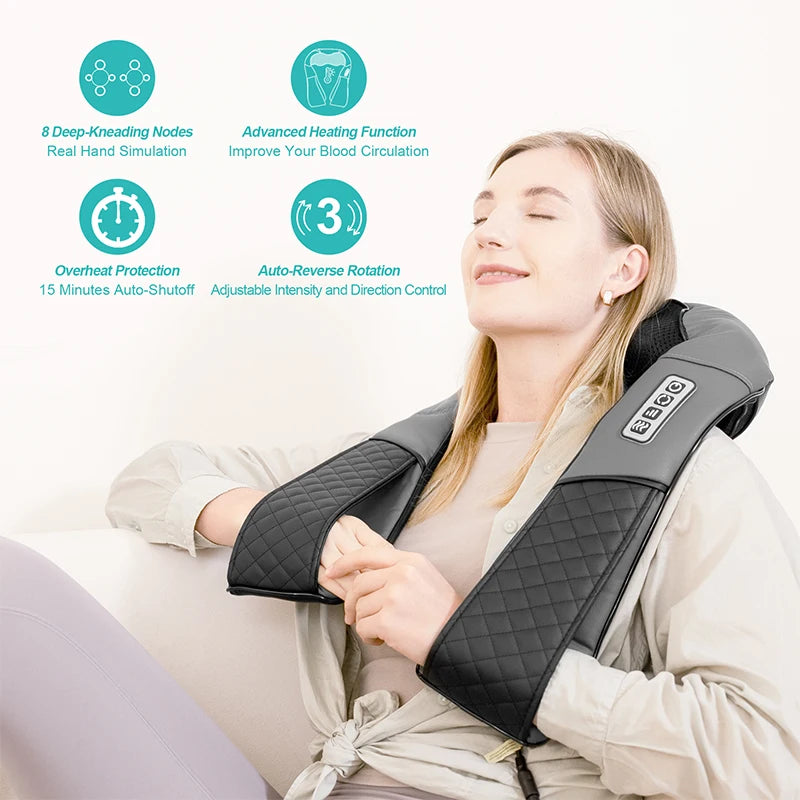 Electric Neck And Back Massager Neck And Shoulder
Kneading Massage Pillow Neck Cervical Back Massage Shawl