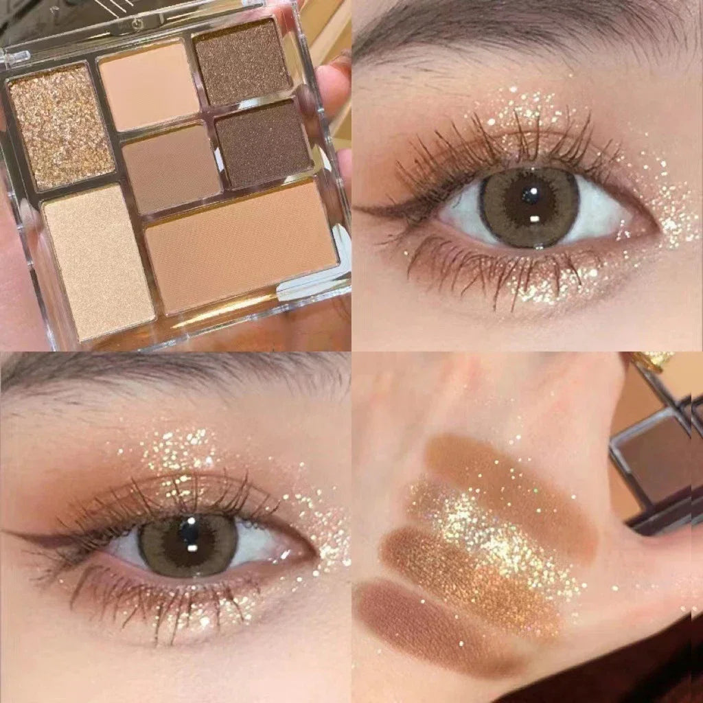 Cool Smoked Eyeshadow Palette Pink-black Hot Girl Glitter Pearly Shadow Eyes Korean Makeup Pallet Cosmetics