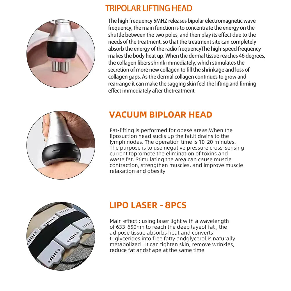 Ultrasonic 40K Cavitation Machine Vacuum Weight Loss Body Slimming Device
Anti-cellulite Fat Burner Cellulite Massage Equipment
