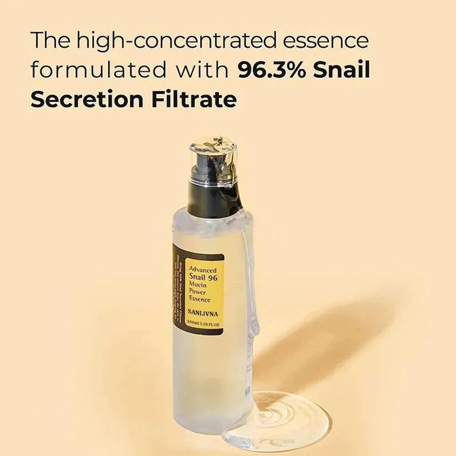 Snail Mucin 96% Korean Skin Care Facial Essence
Fine Lines Repair Essence Firming Facial Snail Brightening Anti-Aging
