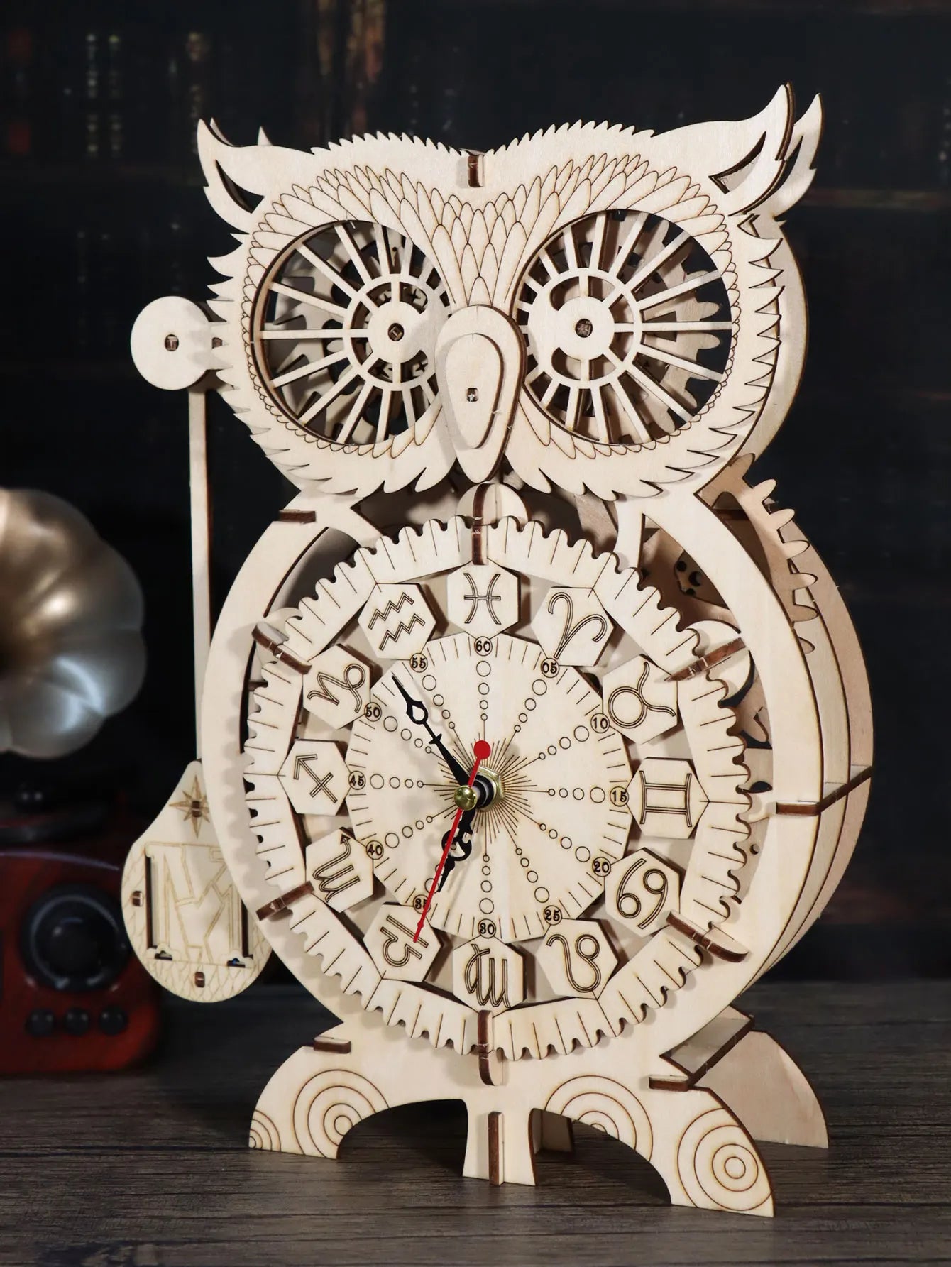 3D Wooden Puzzle Owl Clock Model Kit