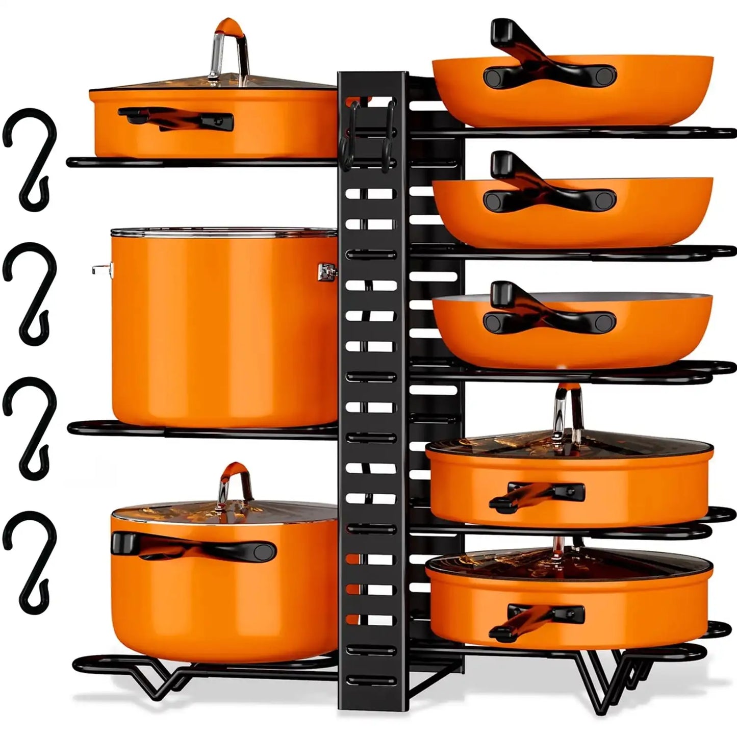 Pot Organizer Rack 8 Tiers Pots and Pans Organizer
Pot Lid Organizer for Kitchen Cabinet Cookware Organizers and Storage