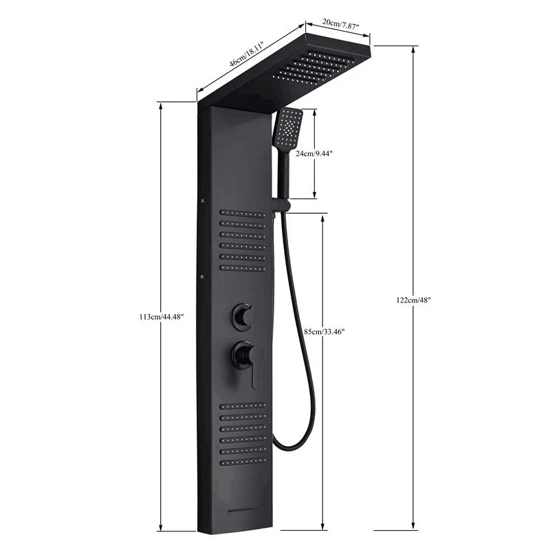 LED Shower Faucet Bathroom SPA Massage Jet Shower Matte Black
Column System Waterfall Rain Shower Panel Bidet Sprayer Tap