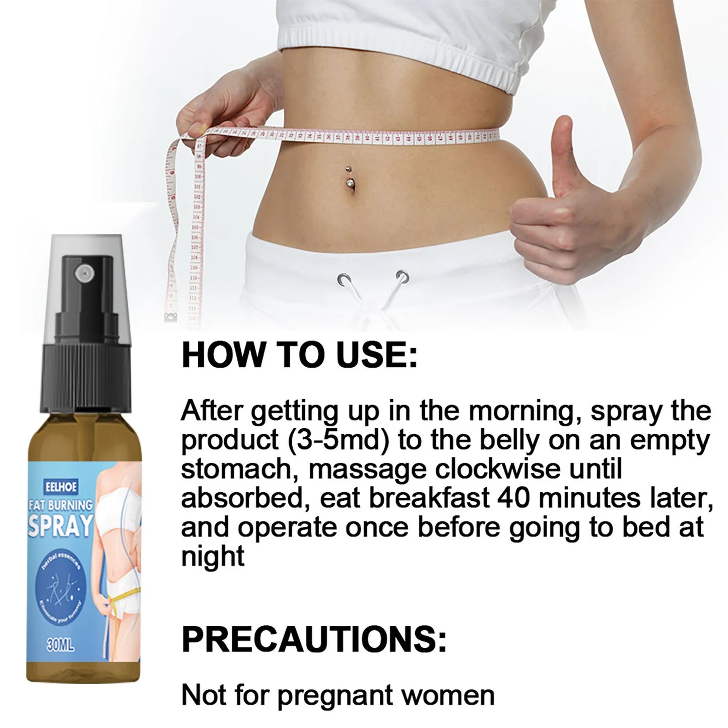 Fat Burning Waist Slimming Shaping Spray Big Belly Fat Burning Spray Eliminate 30ml