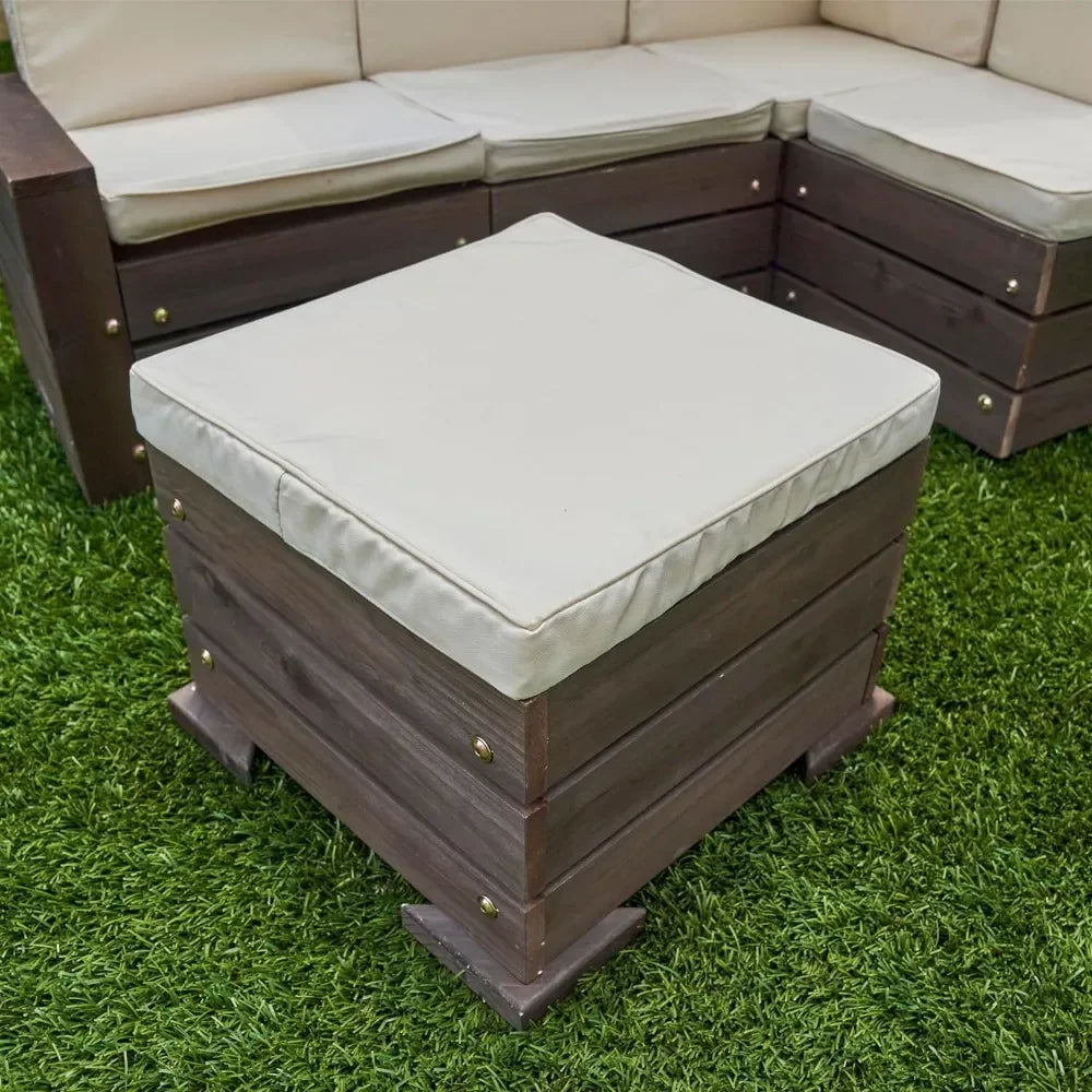Footstool and Umbrella Set Outdoor Sessions Gardens Sets With Cushion Patio Furniture