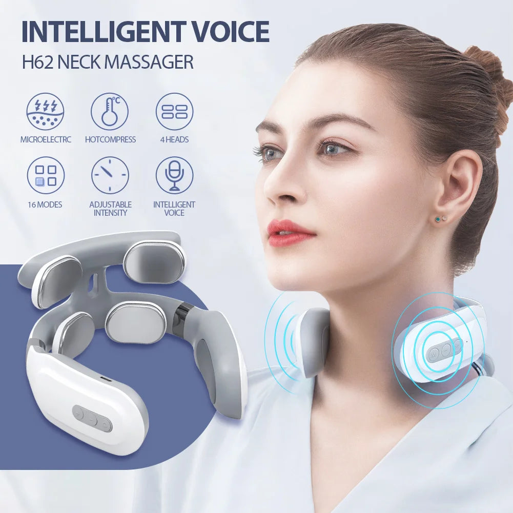 TENS Back Neck Massager, Heated Wireless Shoulder Massage,