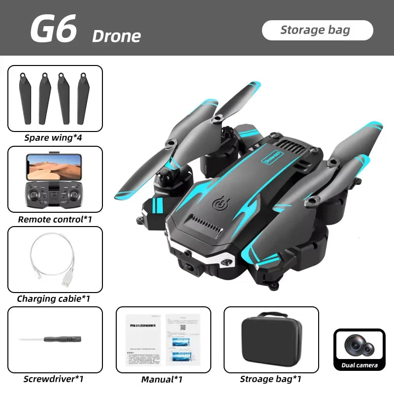 New G6 Professional Foldable Quadcopter Aerial Drone S6 HD Camera GPS RC Helicopter
WIFI Obstacle Avoidance