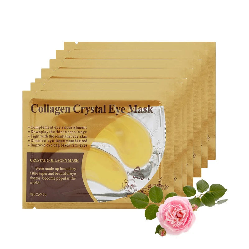 10p packs Gold Eye Mask Crystal Collagen Anti-Aging Dark Circles Acne Beauty Patches For Eye Skin Care