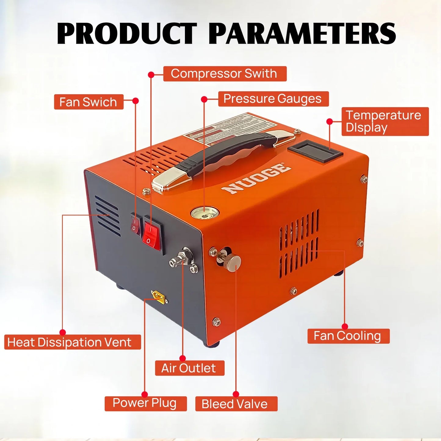 110V/220V PCP Air Compressor 4500Psi 30Mbar High Pressure
