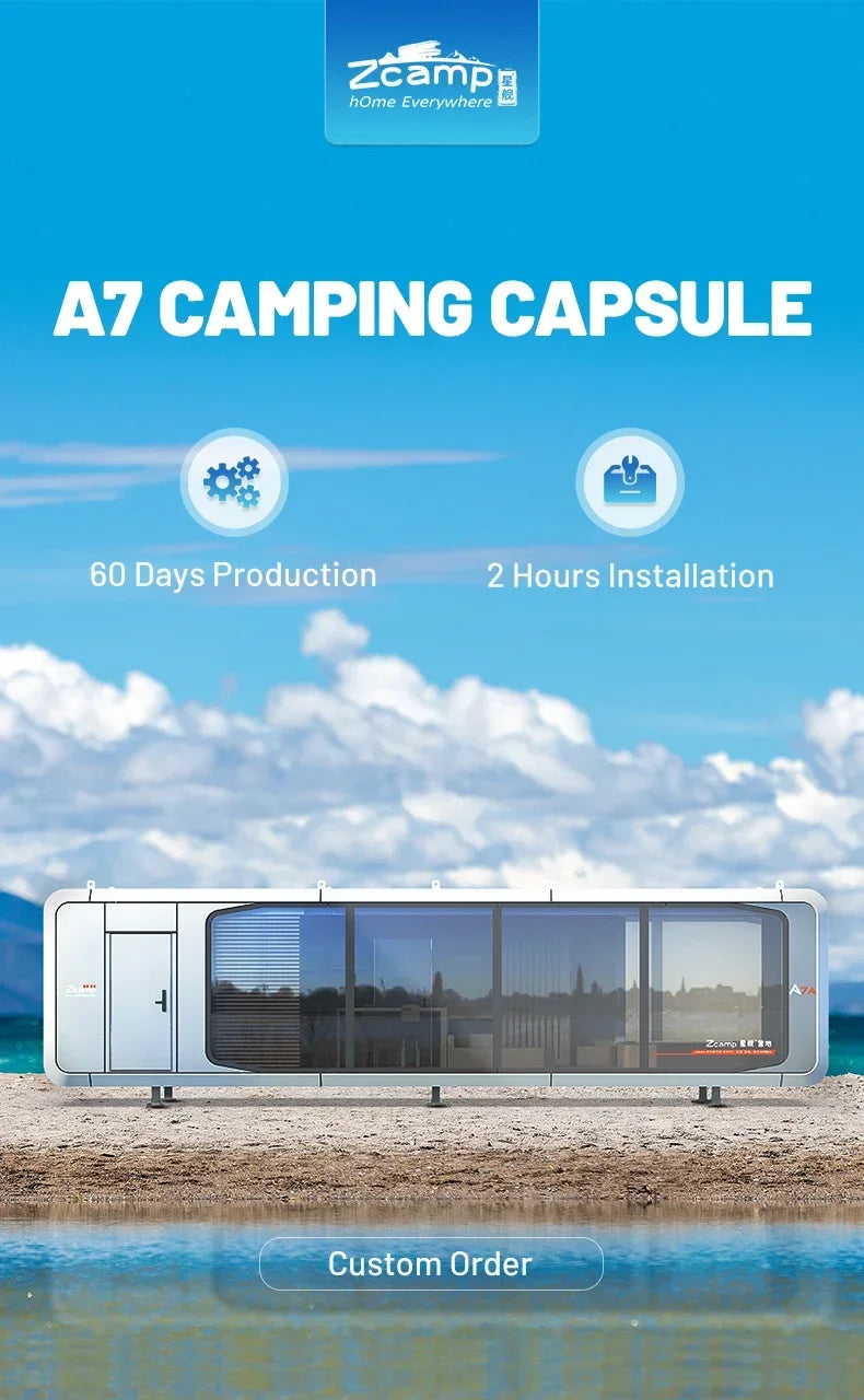 prefab houses Star Standard Outdoor Eco-friendly Material
Prefab Mobile House glass camping capsule house