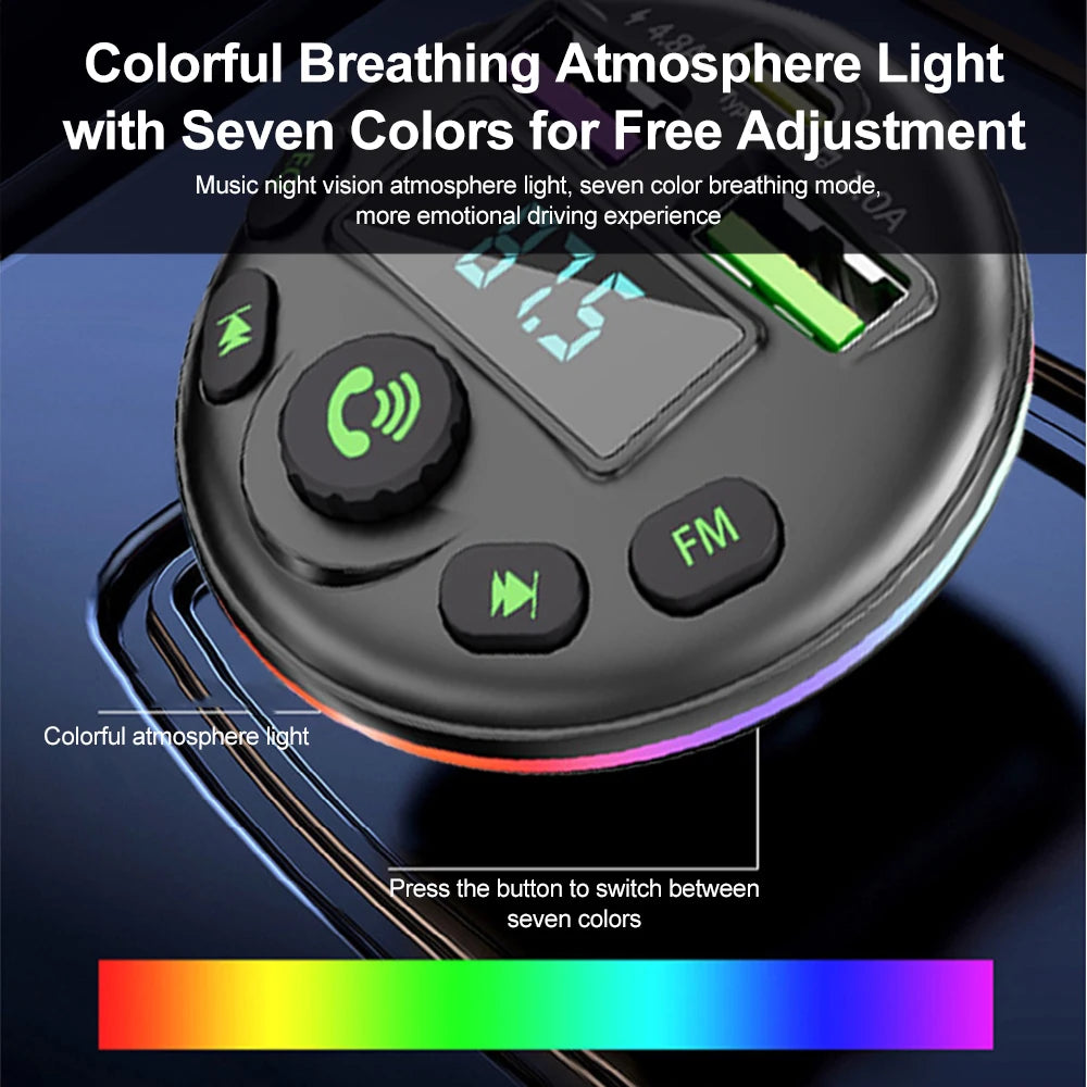 Car Bluetooth 5.0 FM Transmitter MP3 Modulator Player
Handsfree Audio Receiver With 3 in 1 Charge Cable for IPhone Huawei Xiaomi