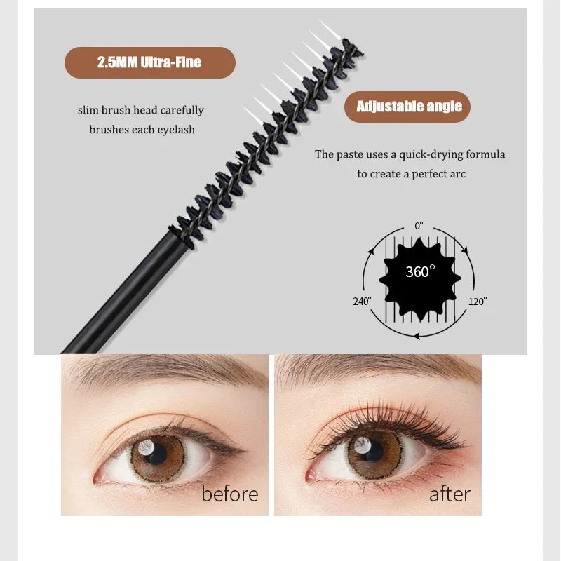 Silk Fiber Matte Mascara Makeup Ultra-Fine Brush Lengthens Eyelashes
