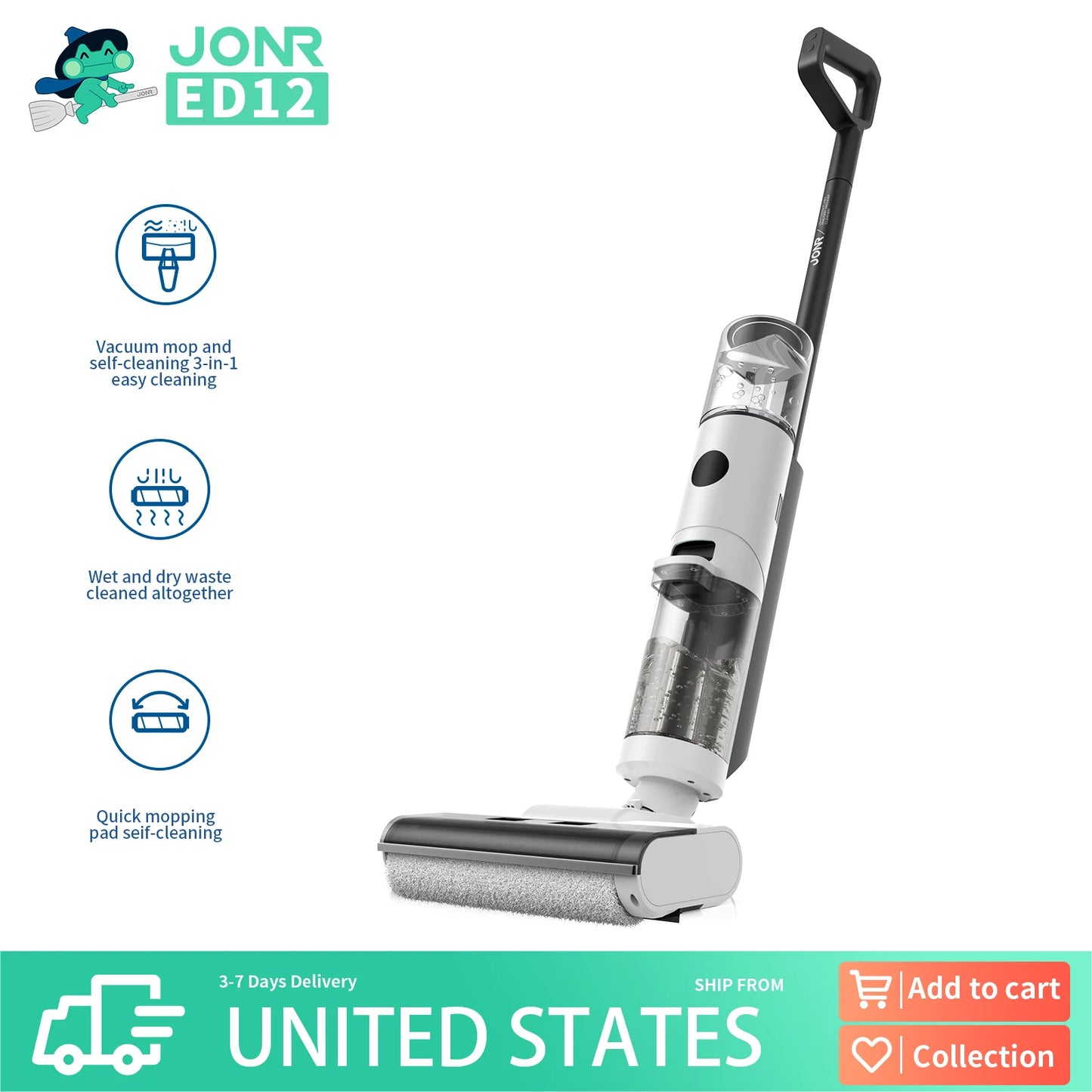 Wet Dry Smart Vacuum Washing Cleaner Wireless Washing Floor Cleaner/Mop Water