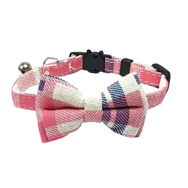 Pet Breakaway Cat Collar Bow Tie and Bell Cute Plaid
Christmas Red Elastic Adjustable Dog Collar With Sash Small Bell For Cats