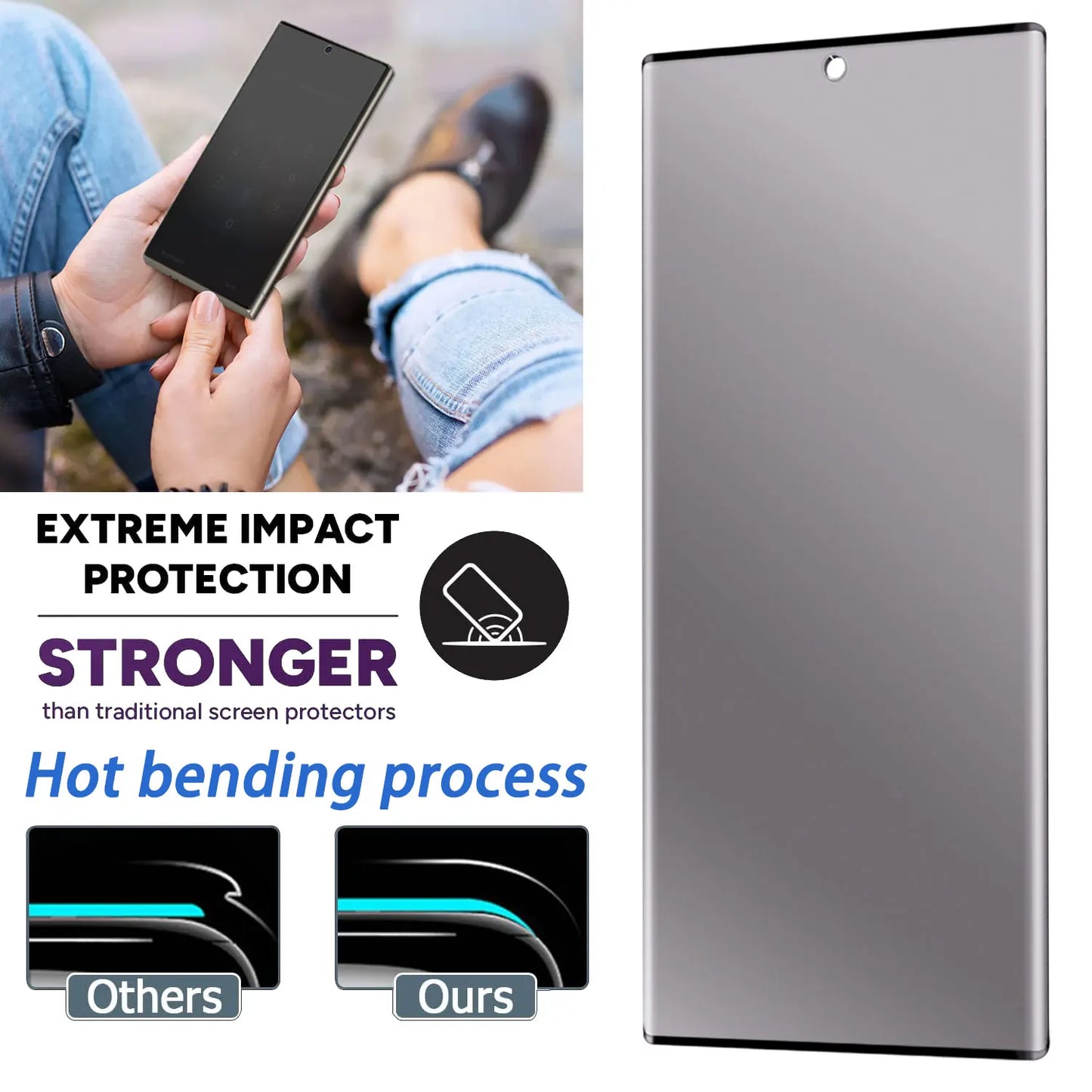 For Samsung Galaxy S22/S22 Plus/S22 +/S22 Ultra 5G Case
Friendly Anti Spy Privacy Tempered Glass Screen Protectors 2-Pack