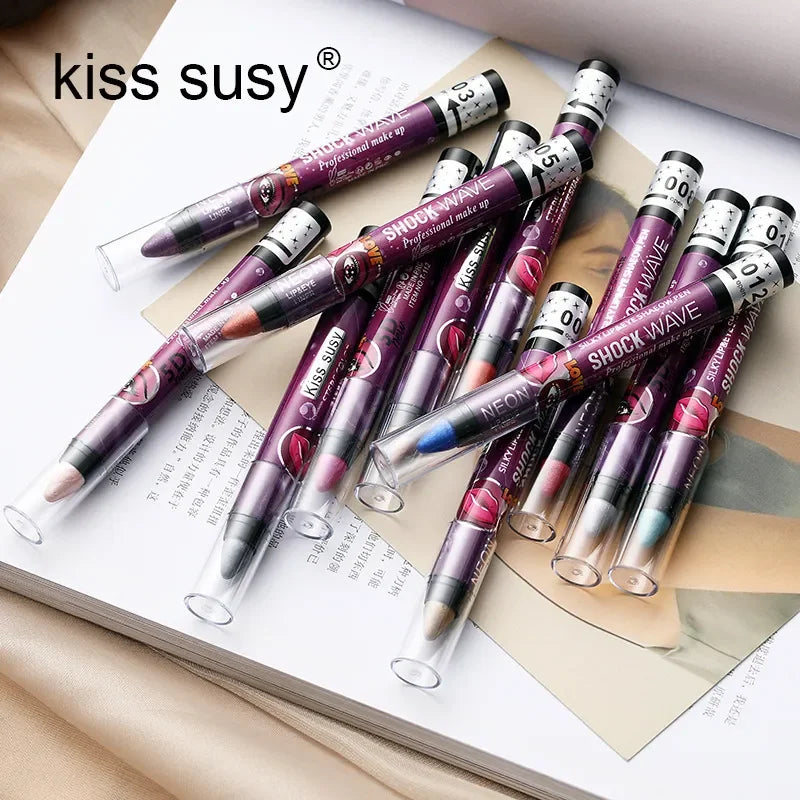 2 In 1 Eyeshadow Lipstick Stick Pencil
Waterproof Glitter Matte Eye Shadow Makeup Pigment Eyeshadow Pen