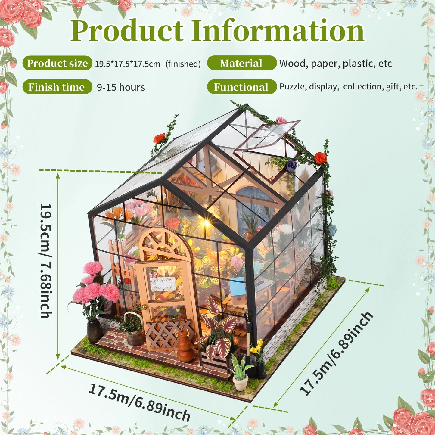 DIY Miniature Garden House Kit with Furniture