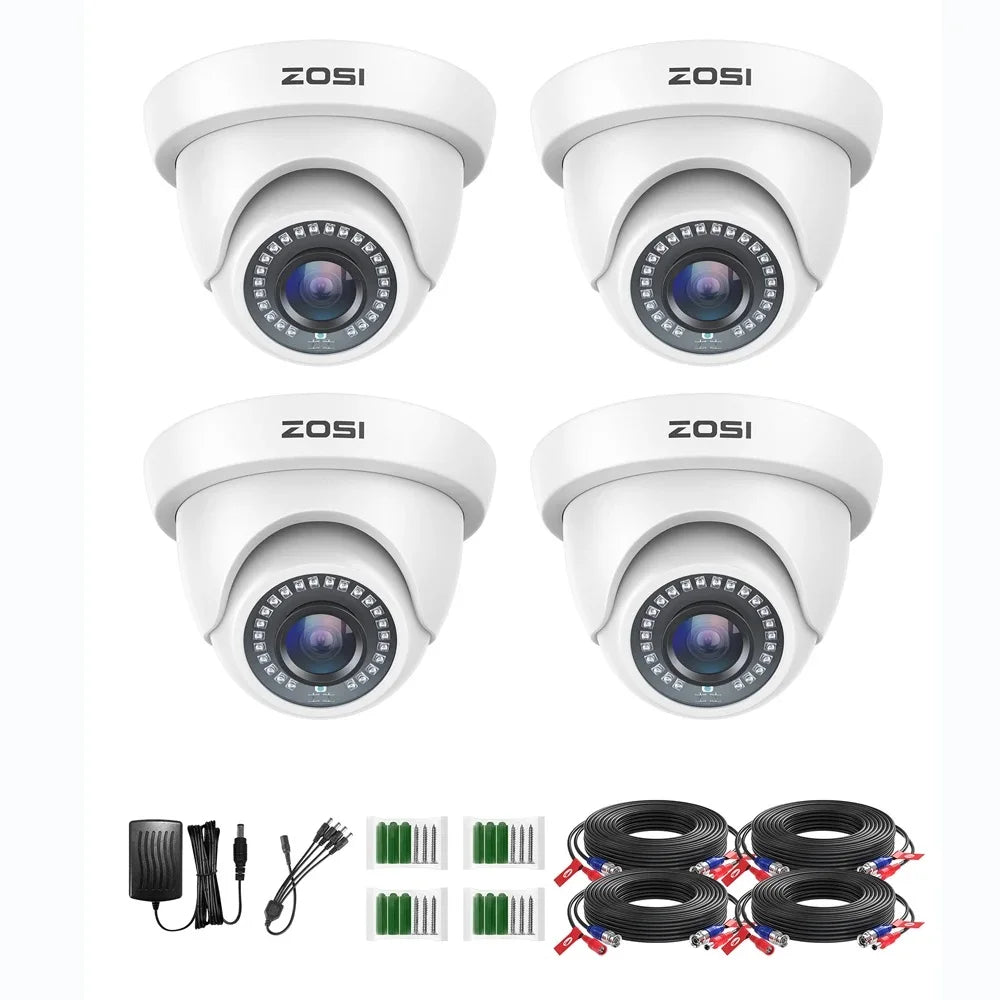 4Pack 2.0MP HD 1080P Security Cameras Kit Indoor Outdoor Home CCTV Dome Surveillance Camera for HD-TVI Analog DVR System