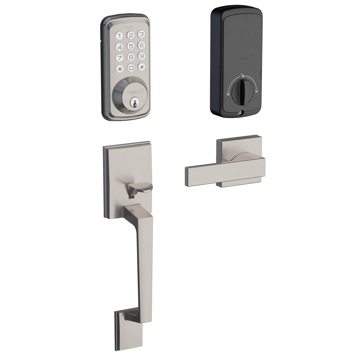 Keypad Door Lock - Keyless Entry Door Lock -
Front Door Lock Set With Code/Key/2 Door Knobs -Auto Lock Easy To Install