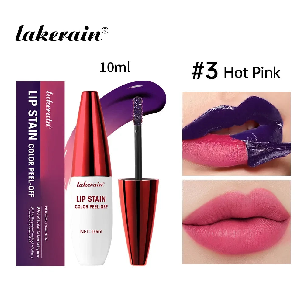 Peel Off Rose Pink Lip Gloss Matte Outline Contour Tattoo Lip Stain Waterproof Waterproof