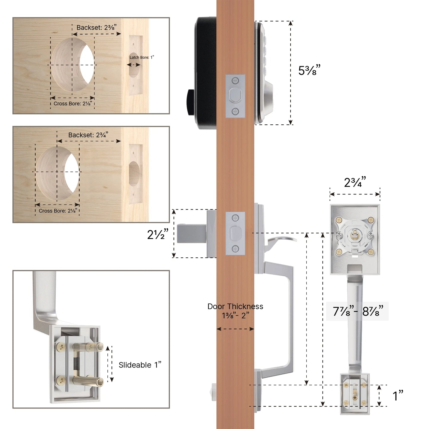 Keypad Door Lock - Keyless Entry Door Lock -
Front Door Lock Set With Code/Key/2 Door Knobs -Auto Lock Easy To Install