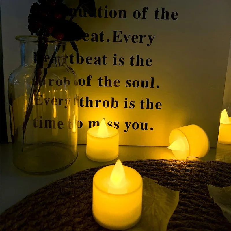 12/24/48Pcs Flameless LED Candles Lights Battery Powered