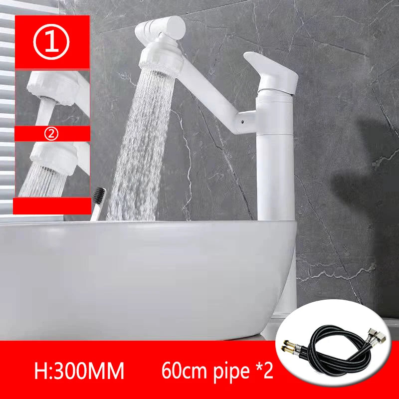 1080° Swivel Bathroom Sink Faucet Basin Faucet Mixer Deck
Mounted Splash Proof Water Tap Shower Head Aerators Tapware PIPE x 2
