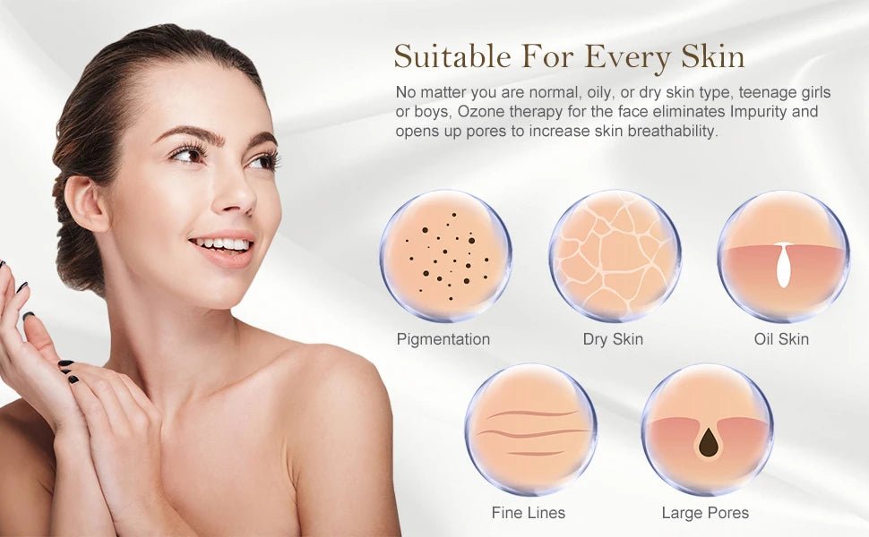 Standing Ozone Facial Steamer on Wheels w Hot Mist for Facial Treatment Personal Care for Spa Salon Home Use