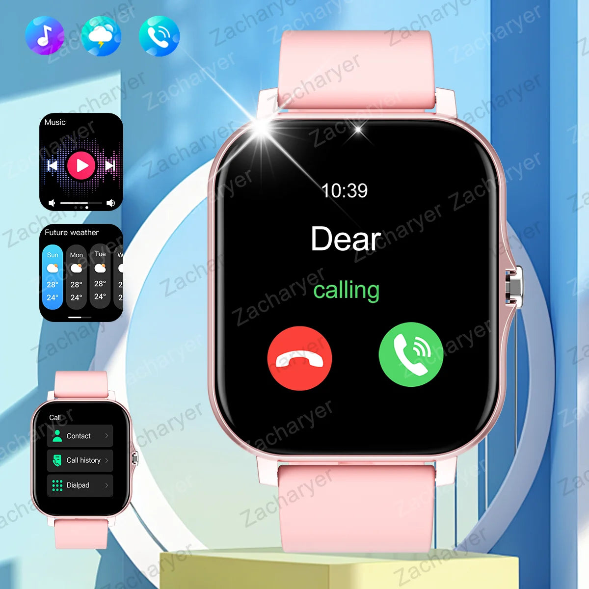 Wireless call function, compatible with Android and iPhone,
sports watch, a variety of sports fitness tracking,